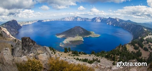 Crater cavity in the ground meteor pit nature landscape lake in the crater 25 HQ Jpeg