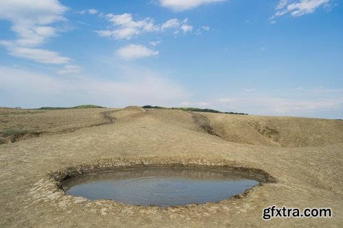 Crater cavity in the ground meteor pit nature landscape lake in the crater 25 HQ Jpeg