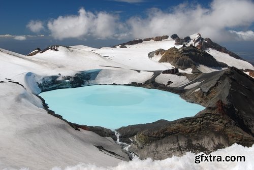 Crater cavity in the ground meteor pit nature landscape lake in the crater 25 HQ Jpeg