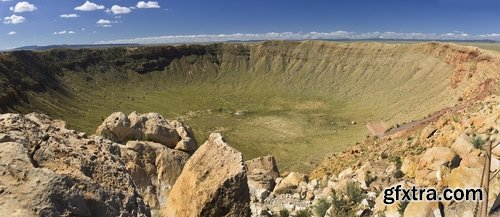 Crater cavity in the ground meteor pit nature landscape lake in the crater 25 HQ Jpeg