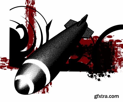 Bomb rocket projectile vector image 25 EPS