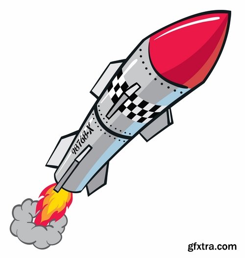 Bomb rocket projectile vector image 25 EPS