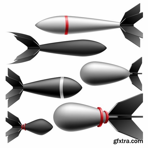 Bomb rocket projectile vector image 25 EPS