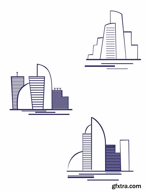 Icon logo house building skyscraper Web site design business campaign 25 EPS