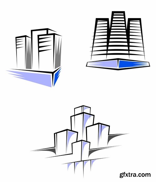 Icon logo house building skyscraper Web site design business campaign 25 EPS