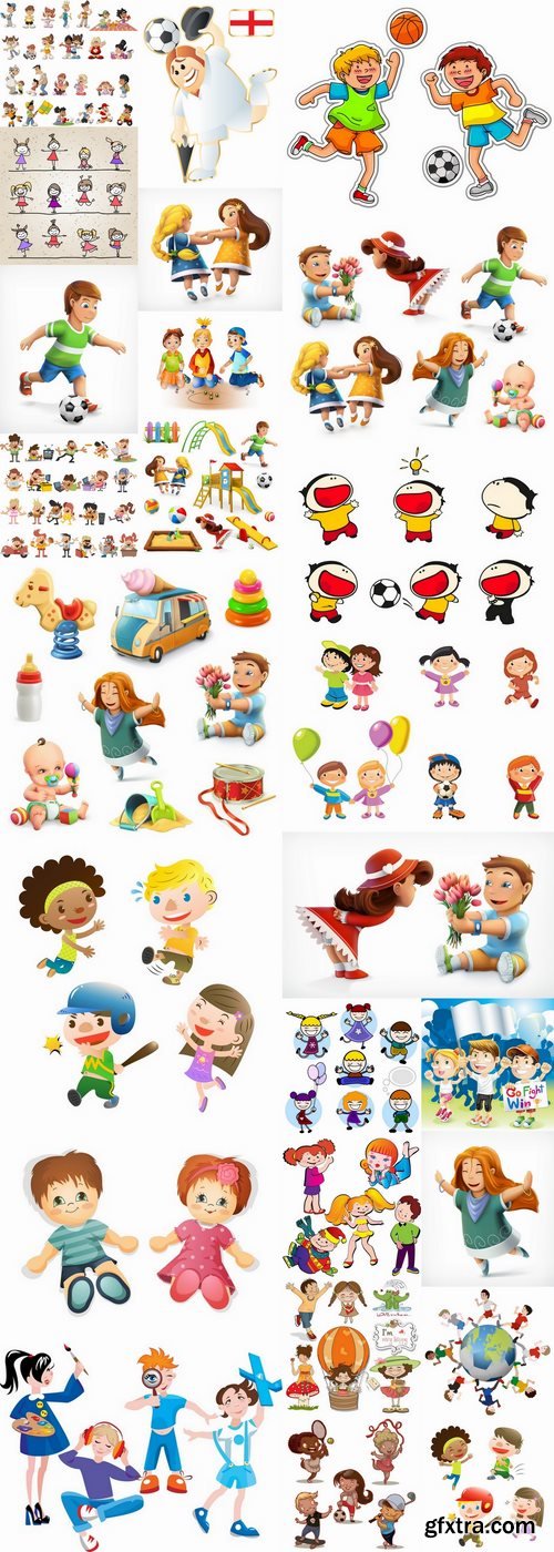 Cartoon characters vector different picture man woman man 2-25 EPS