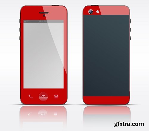 Mobile phone design housing a different color plate 25 EPS