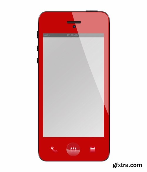 Mobile phone design housing a different color plate 25 EPS