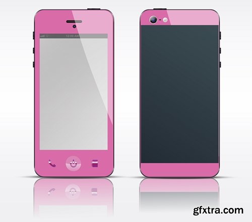 Mobile phone design housing a different color plate 25 EPS