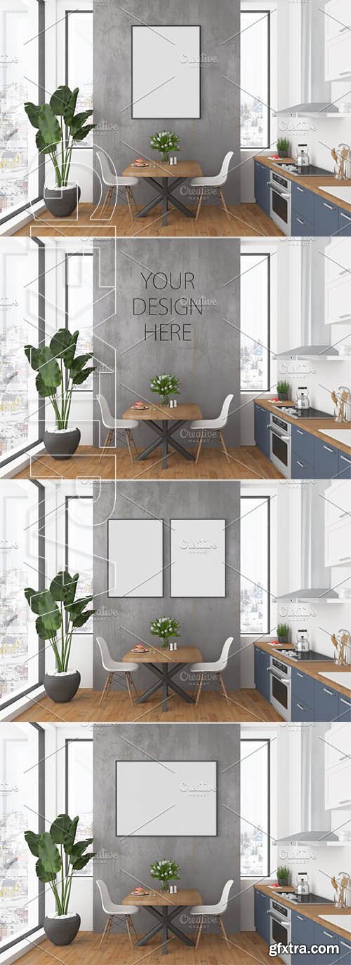 CreativeMarket - Interior mockup - blank wall mockup 2219717