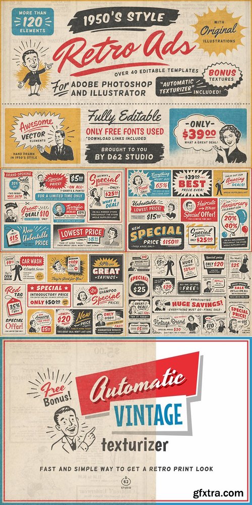 CM - 1950s Retro Style Ad Templates 1913200