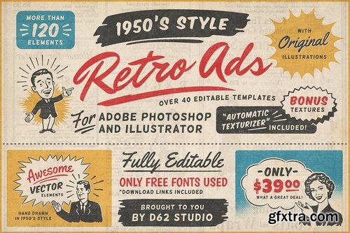 CM - 1950s Retro Style Ad Templates 1913200