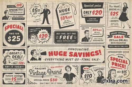 CM - 1950s Retro Style Ad Templates 1913200