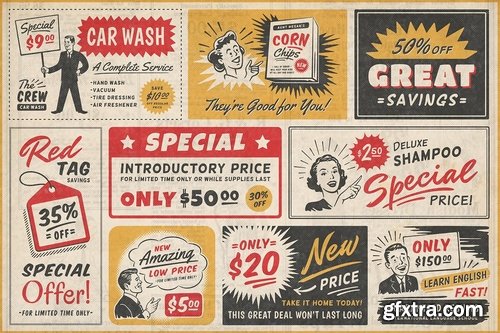 CM - 1950s Retro Style Ad Templates 1913200