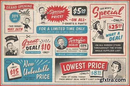 CM - 1950s Retro Style Ad Templates 1913200