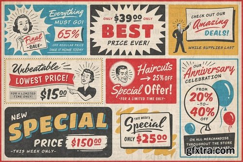 CM - 1950s Retro Style Ad Templates 1913200