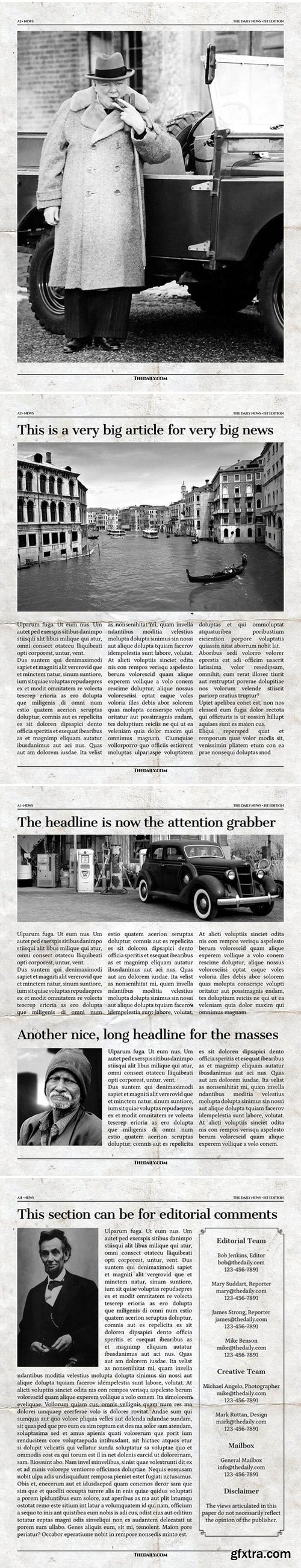 CM - Vintage InDesign Newspaper Template 2176523