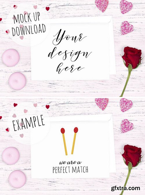 CM - Pretty Valentines Card Mockup 2176668