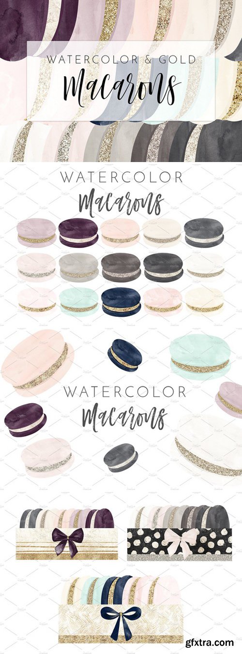 CM - Chic Watercolor & Foil Macarons 2176459