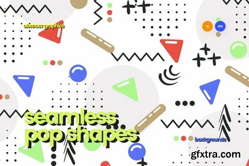 Seamless Patterns of Pop Shapes Backgrounds