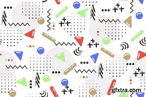 Seamless Patterns of Pop Shapes Backgrounds