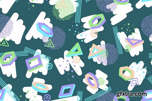 Seamless Patterns in Retro Style Backgrounds