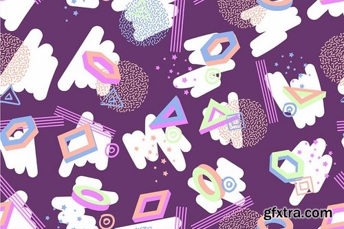 Seamless Patterns in Retro Style Backgrounds