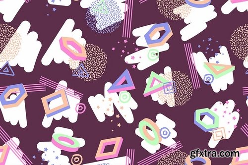 Seamless Patterns in Retro Style Backgrounds