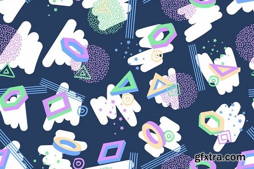 Seamless Patterns in Retro Style Backgrounds