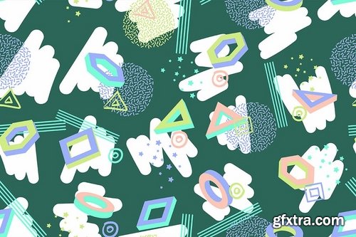 Seamless Patterns in Retro Style Backgrounds