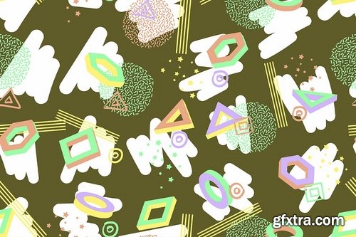 Seamless Patterns in Retro Style Backgrounds