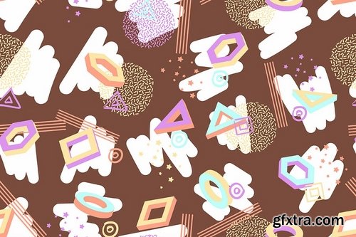 Seamless Patterns in Retro Style Backgrounds