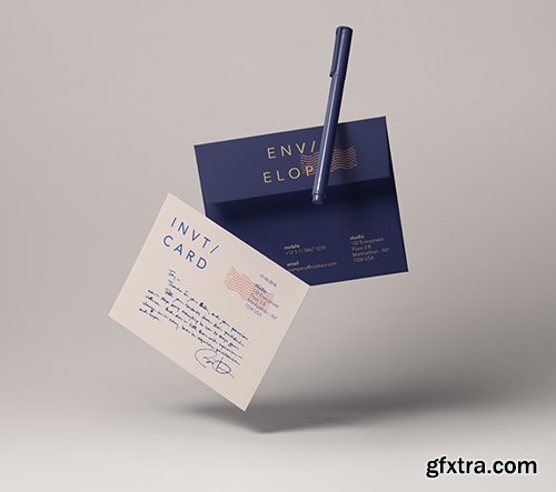 Gravity Card Psd Invitation Mockup V2