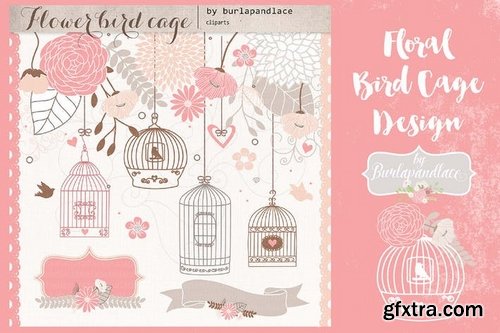 Blush floral bird cage design