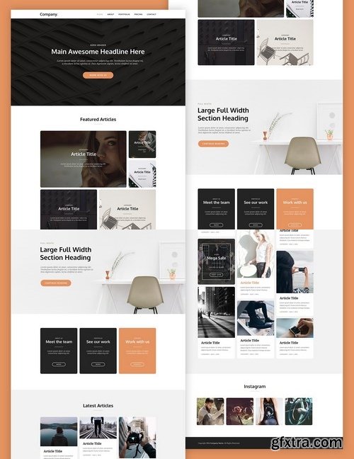 Medialoot - Cardly - Card-Based Landing Page Template (PSD/HTML)