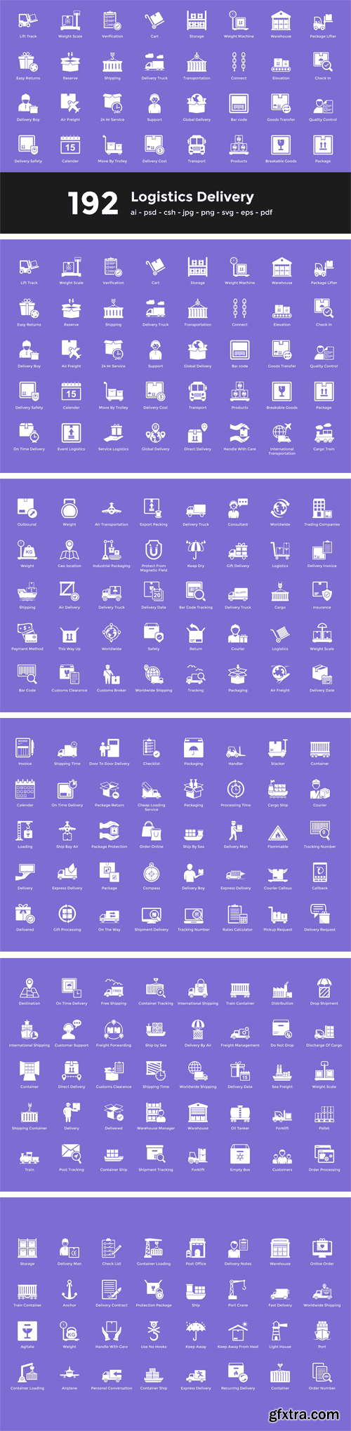 CM - 192 Logistics Delivery Vector Icons 2194483