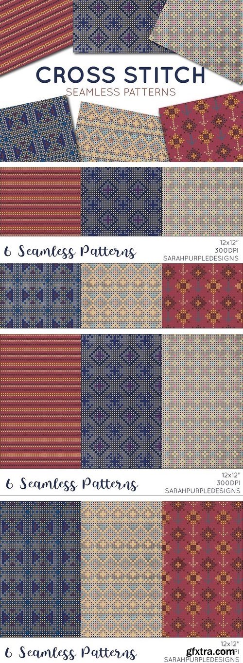 CM - Dark Cross Stitch Seamless Pattern 717701