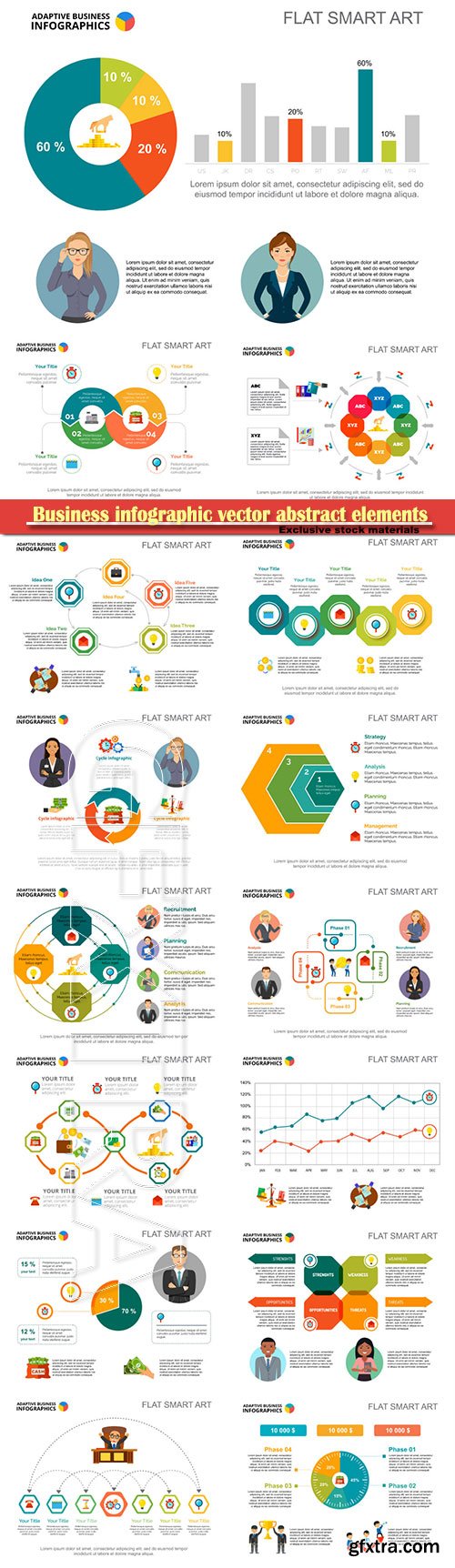 Business infographic vector abstract elements