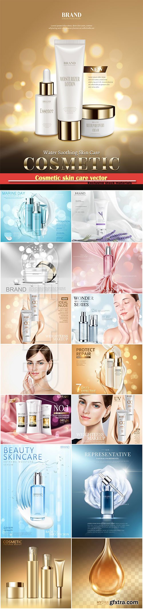 Cosmetic skin care vector, moisturizing cream in 3d illustration