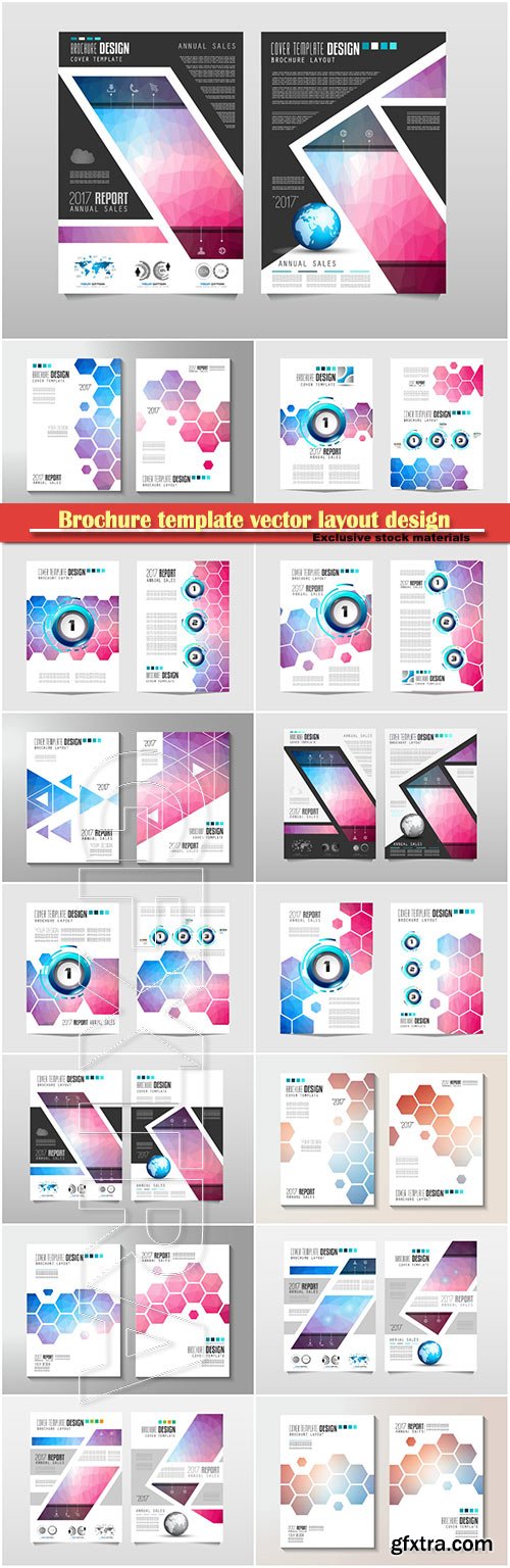 Brochure template vector layout design, corporate business annual report, magazine, flyer mockup # 119