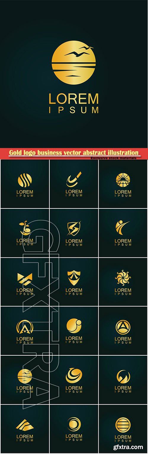 Gold logo business vector abstract illustration # 37