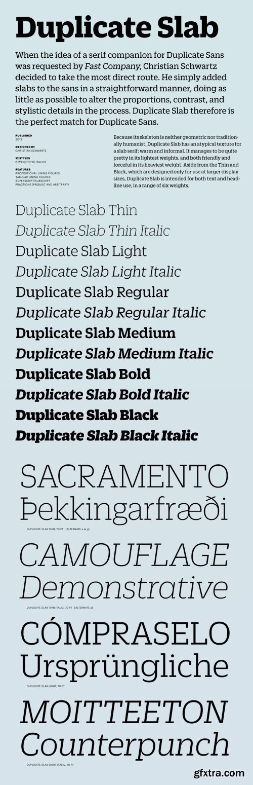 Duplicate Slab Font Family