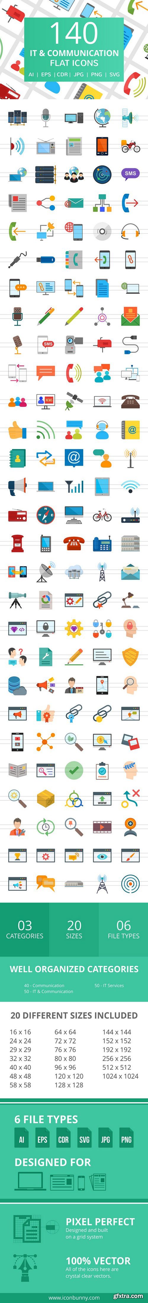 CM - 140 IT & Communication Flat Icons 2185432