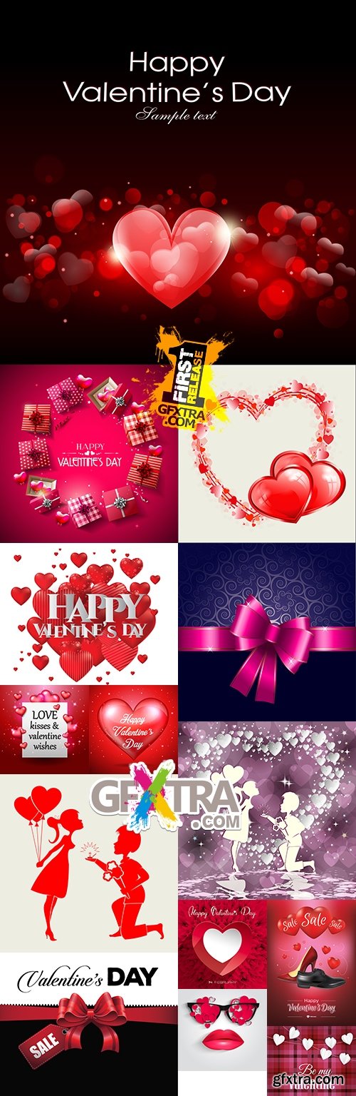 Happy Valentines Day romantic invitation card collection 3