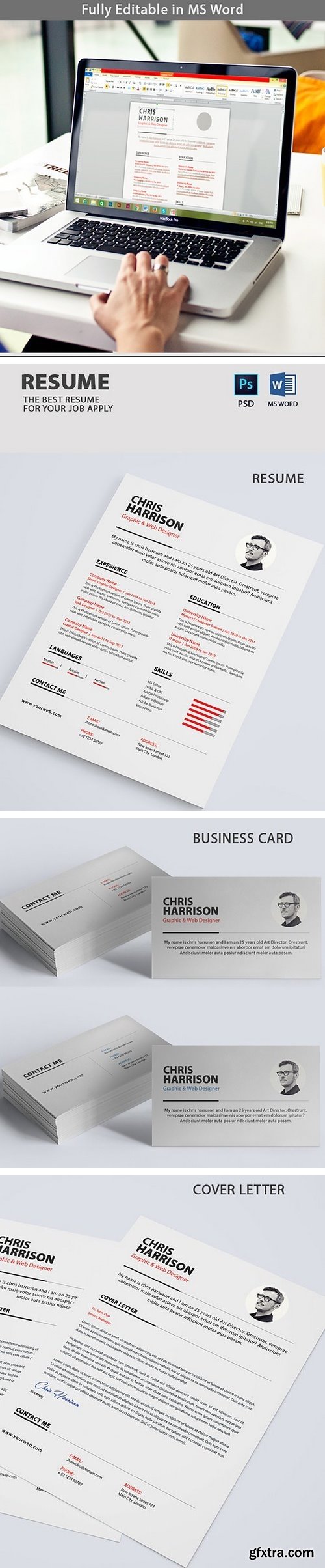 CM - Clean Resume With Business Card 2077083