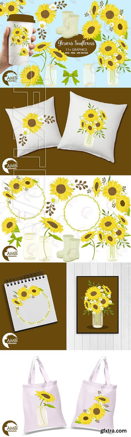 CreativeMarket - Glorious Sunflowers clipart AMB-1416 2247499