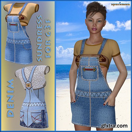 Sparkman Denim Sundress for Genesis 3 Female