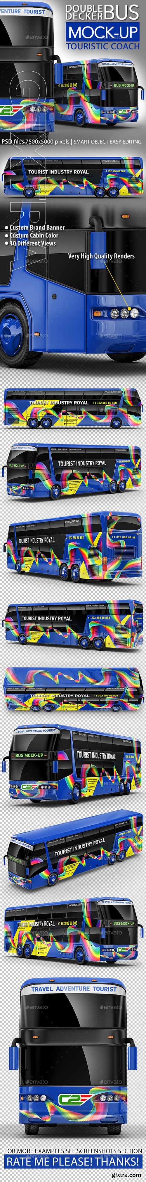 Graphicriver - Tourist Bus, Passenger Coach, Double-Decker Bus Mock-Up 21344337