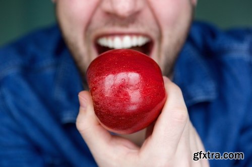 People man eating apple fruit vitamin benefits 25 HQ Jpeg