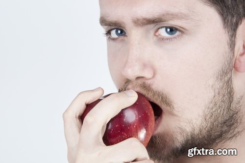 People man eating apple fruit vitamin benefits 25 HQ Jpeg